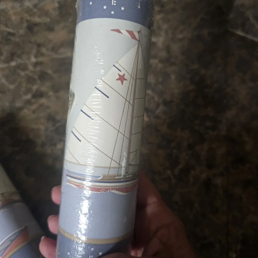 Vintage Nautical Sailboat ‎ Wallpaper Border Lot of 3 Rolls